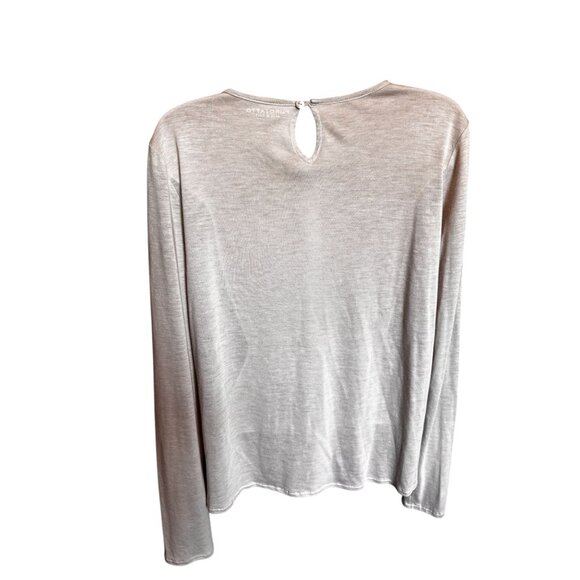 Purotatto Made in Italy Long Sleeve Top S 60% Micromodal 40% Milk Fiber Gray - Picture 10 of 11